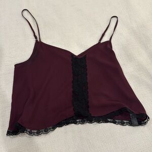 Forever 21 mid crop purple and black lace top
